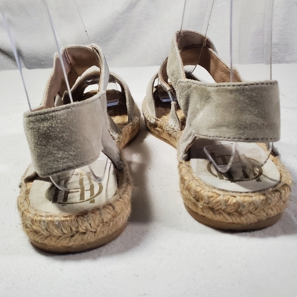 House of Harlow 1960 Suede Open Toe Espadrille Sandals Beige Grey Size US 6 - Picture 7 of 11